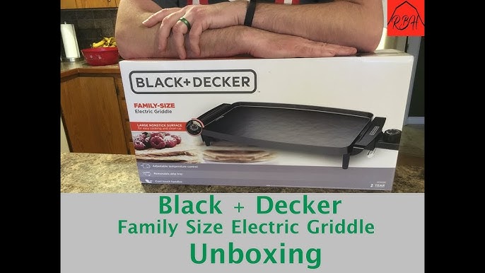 Black+decker Family-Sized Electric Griddle with Drip Tray, GD2011B