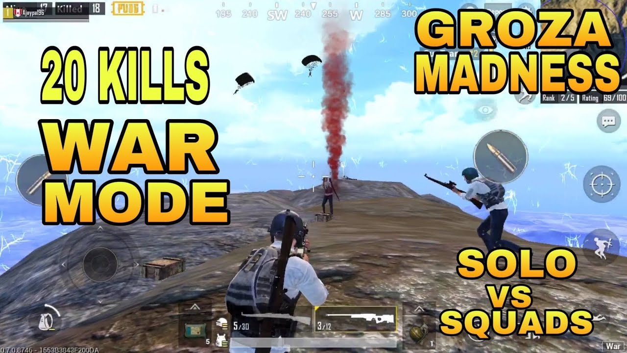 Kills War Mode Solo Vs Squads Pubg Mobile Arcade Mode Youtube