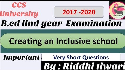 Inclusive education Most important question|BEd 2nd Year