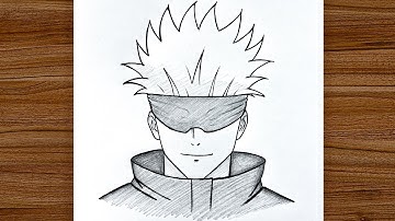 Hoe je Gojo Satoru stap voor stap en gemakkelijk tekent | Anime tekenen is eenvoudig