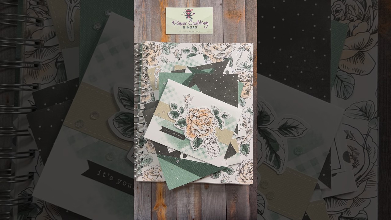 The Stampin Up birthday organizer kit comes with a spiral notebook and supplies to make 12 cards.