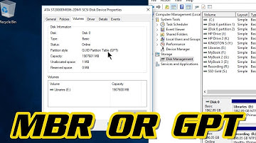 HOW TO CHECK IF A DISK/DRIVE IS MBR OR GPT
