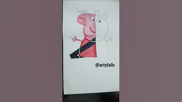 drawing peppa pig in 4 different styles 💕 part 2 #trending #art