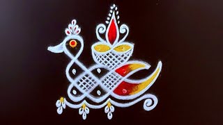 3 Beautiful Kutty Kutty Birds Rani Kolam Designs With Dots New Kolam Designs For Beginners