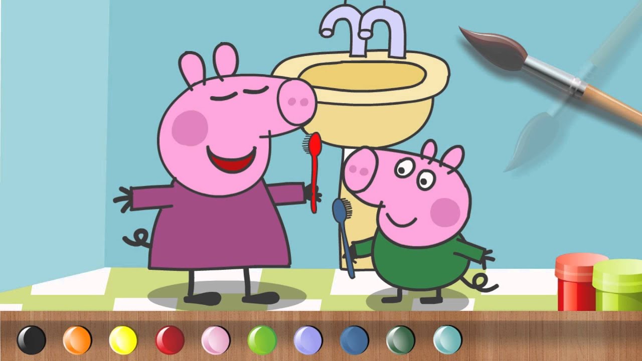 Un divertimento a colorare con Clown Alex disegni di cartone animato Peppa Pig per piccoli