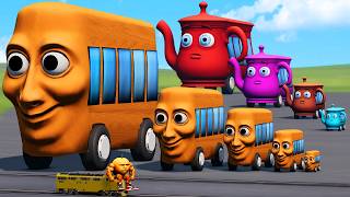 Big & Small Tung Tung Sahur Bus Vs Colors Ta Ta Ta Sahur Bus Vs Udin Din Din Dun Trains Beamng.drive
