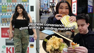 JAPAN VENDING MACHINES + convenience store snacks!!