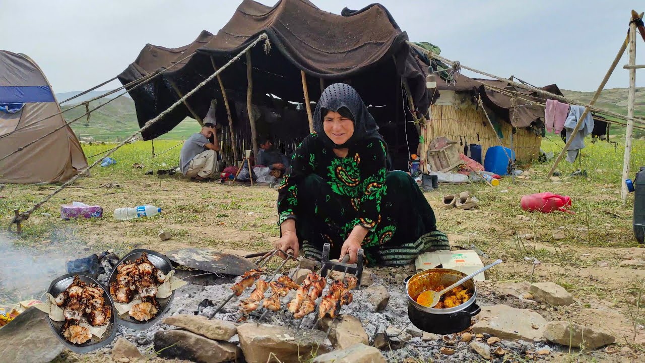 IRAN Village Cooking: Nomadic Woman Cook 