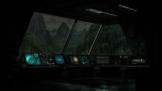 Futuristic Control Room Overlooking Rainy Mountains 🌧️💻 | Deep Focus & Calm Ambience screenshot 3