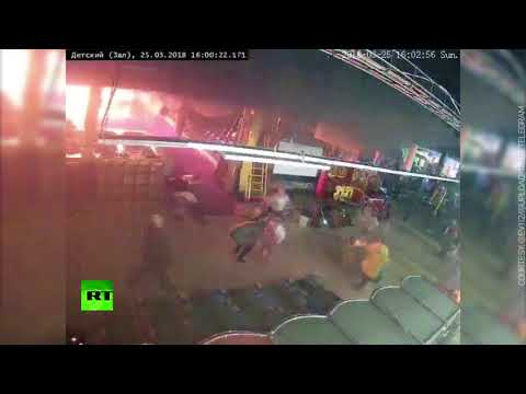 Moment deadly blaze engulfs Russian mall recorded on CCTV cam