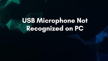 USB Microphone Not Recognized on PC