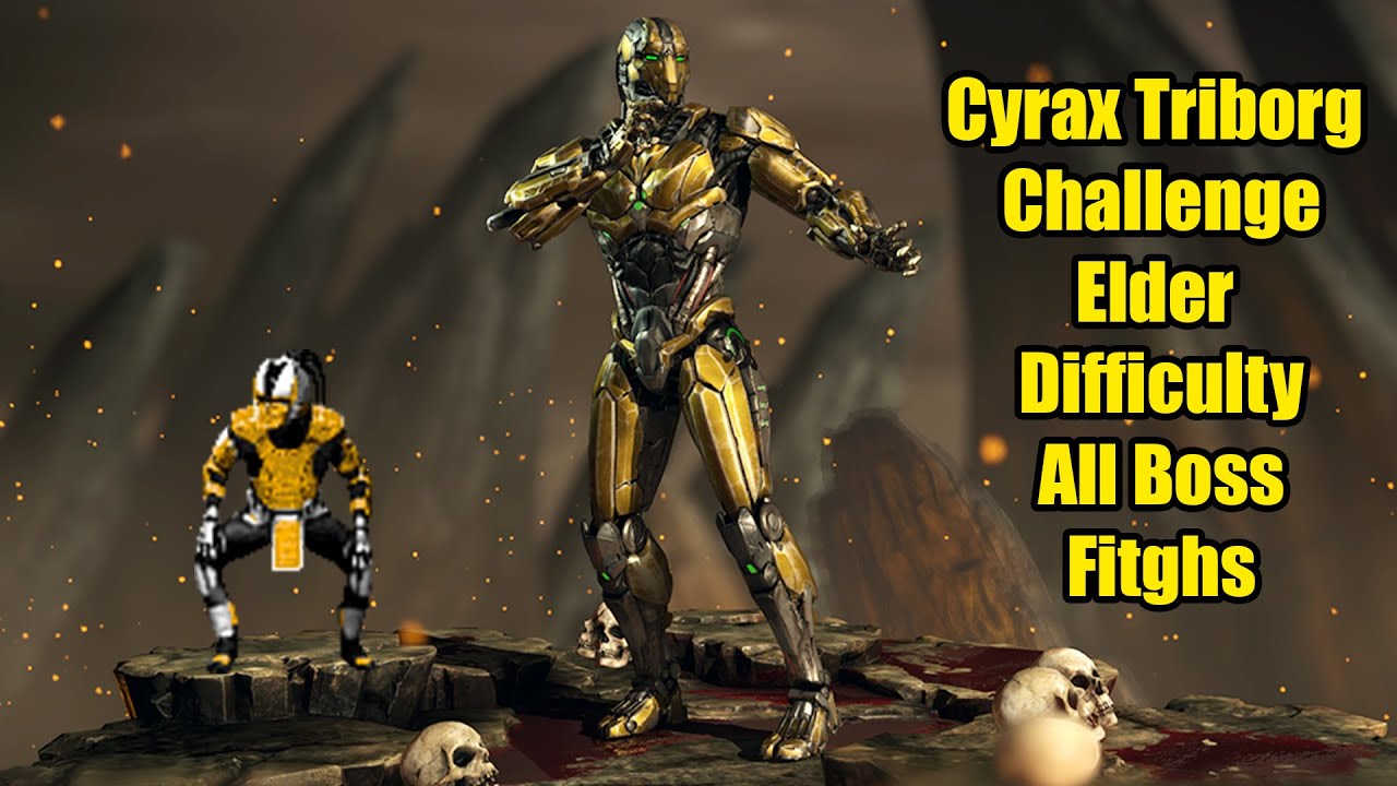 Cyrax Triborg elder challenge all boss fights + reward | MK mobile