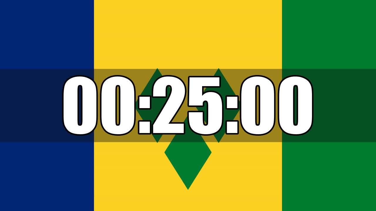 25 minutes countdown timer curated on saint vincent and the grenadines