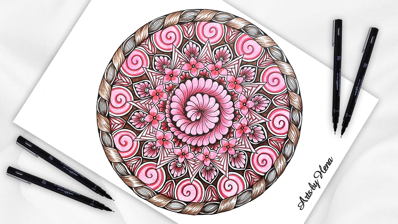 How To Draw Mandala Art || Zentangle Art || Zendala Art || Step by Step