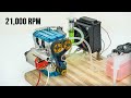 Inline 2 Cylinder 4 Stroke Water Cooled Nitro Engine Test- NR200 Engine | ENGINEDIY