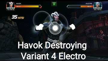 5-Star Havok Destroying #Variant 4 Electro Boss - MARVEL CONTEST OF CHAMPIONS