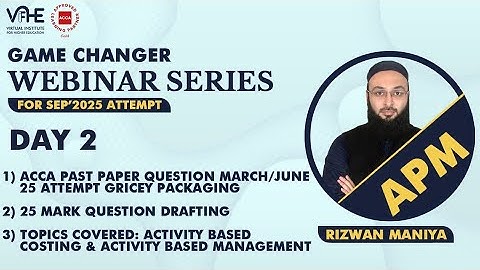 ACCA APM | Day 2 | Past Paper Q. Mar/June