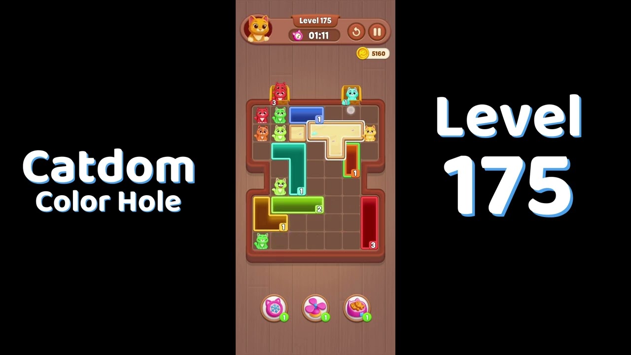 Catdom Level 175 walkthrough | Color Hole 🐱🕳️| Solutionguruji