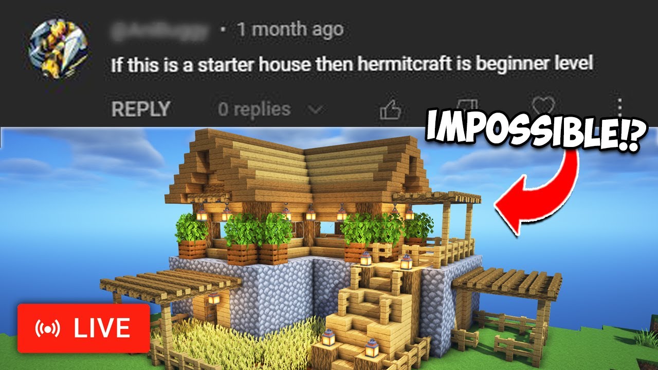 My Minecraft Starter House was Challenged, so I'm Building it in Survival