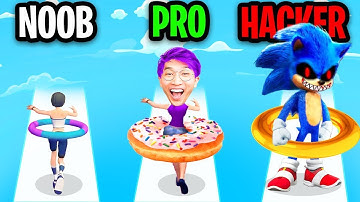 NOOB vs PRO vs HACKER In HULA HOOP 3D!? (ALL LEVELS!)