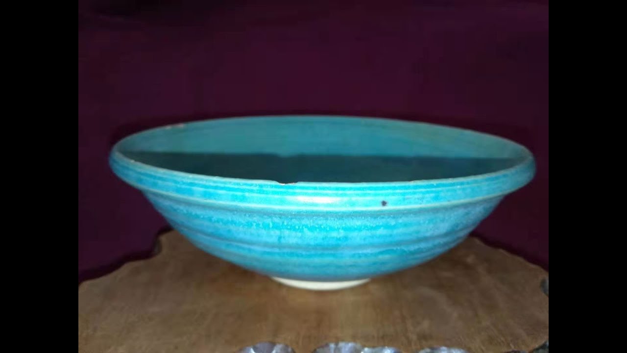 元代神碗，元代孔雀蓝釉神款碗， A peacock blue glazed bowl of Yuan