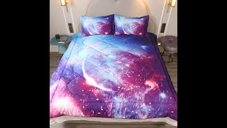 3 Piece Creative 3D Galaxy Comforter Set Bedding Set Ultra-soft No-fading Polyester screenshot 4