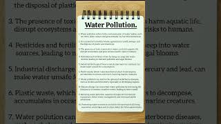 Water Pollution Essay In English 10 Lines Essay On Water Pollution