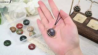 How to Make a Wire Wrapped Planet Pendant Necklace with a Gemstone Cabochon | Fashewelry