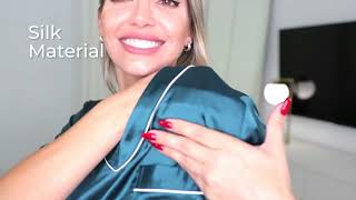 Satin Pajamas For Women Short Sleeve Silk Pajama Sets Soft Sleepwear Top With Causal Long Pj Pant