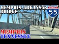 Memphis - Arkansas Bridge - I-55 North - Memphis - Tennessee - 4K Infrastructure Drive