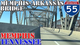 Memphis - Arkansas Bridge - I-55 North - Memphis - Tennessee - 4K Infrastructure Drive