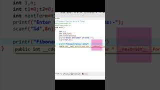 Fibonacci Series in C Language