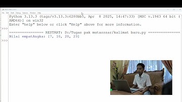 Deklarasi variabel dengan tipe data integer dan string menggunakan bahasa pemrograman Python