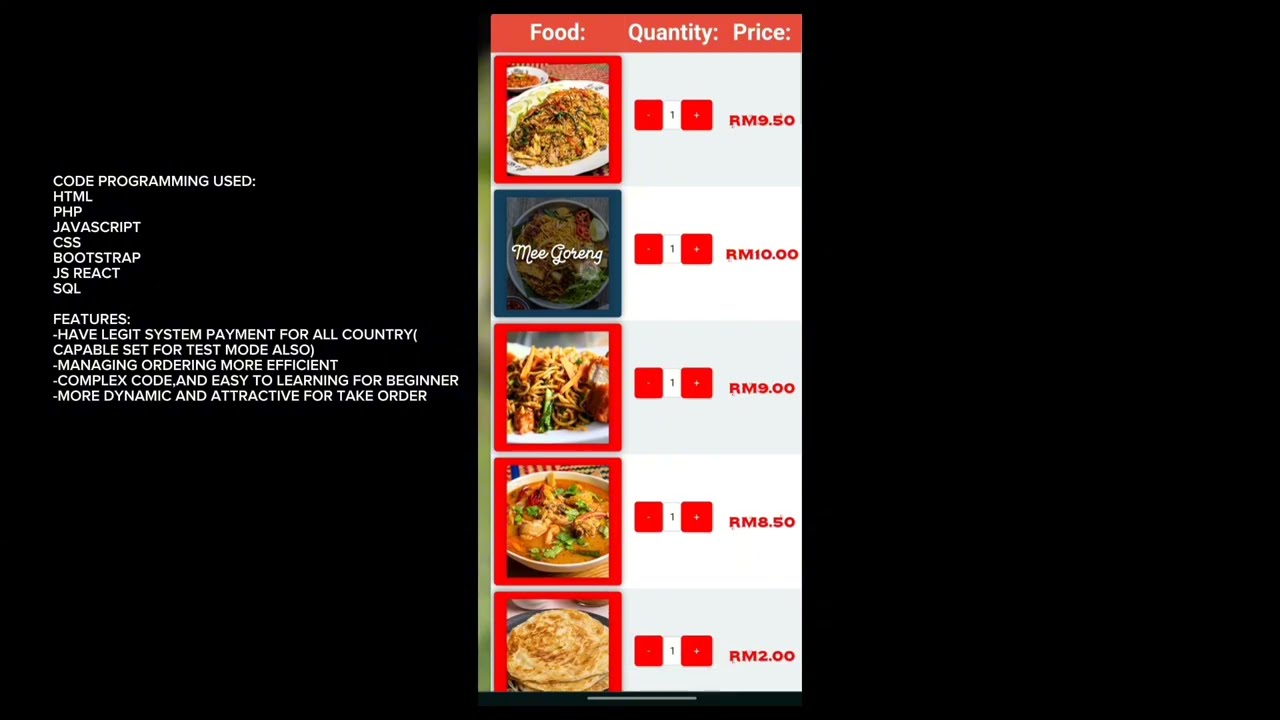 PROJECT PHP, SYSTEM ORDERING FOOD,INCLUDING PAYMENTS SUPPORT ALL COUNTRY,EASY TO LEARN