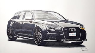 Realistic drawing Audi RS6