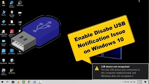 How to Enable or Disable Notifications of USB issues on Windows 10