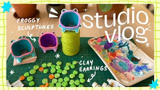 studio vlog 18 ★彡 shop update prep, trying air dry clay, & silly crafts ⭐️
