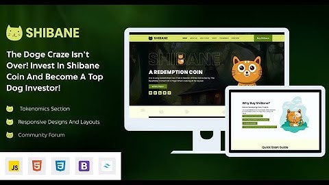 Shibane Meme Coin Website Template | Tailwind CSS & Bootstrap Crypto Token Website UI