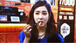 Tiffany being easily distracted by food