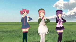 【ＭＭＤ】 草原でWAVEFILEを歌うUTAU三人娘（修正版）