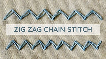 Learn How to Embroider Zig Zag Chain Stitch | Hand Embroidery Tutorial