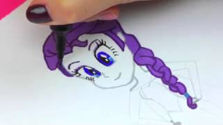 My Little Pony | How to Draw Rarity in Elsa Frozen Style