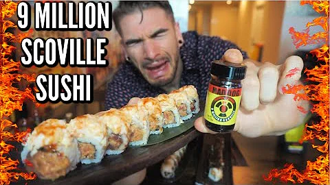 DEATHLY SPICY SUSHI CHALLENGE WITH CAROLINA REAPERS | 9 MILLION SCOVILLE | MAN VS FOOD