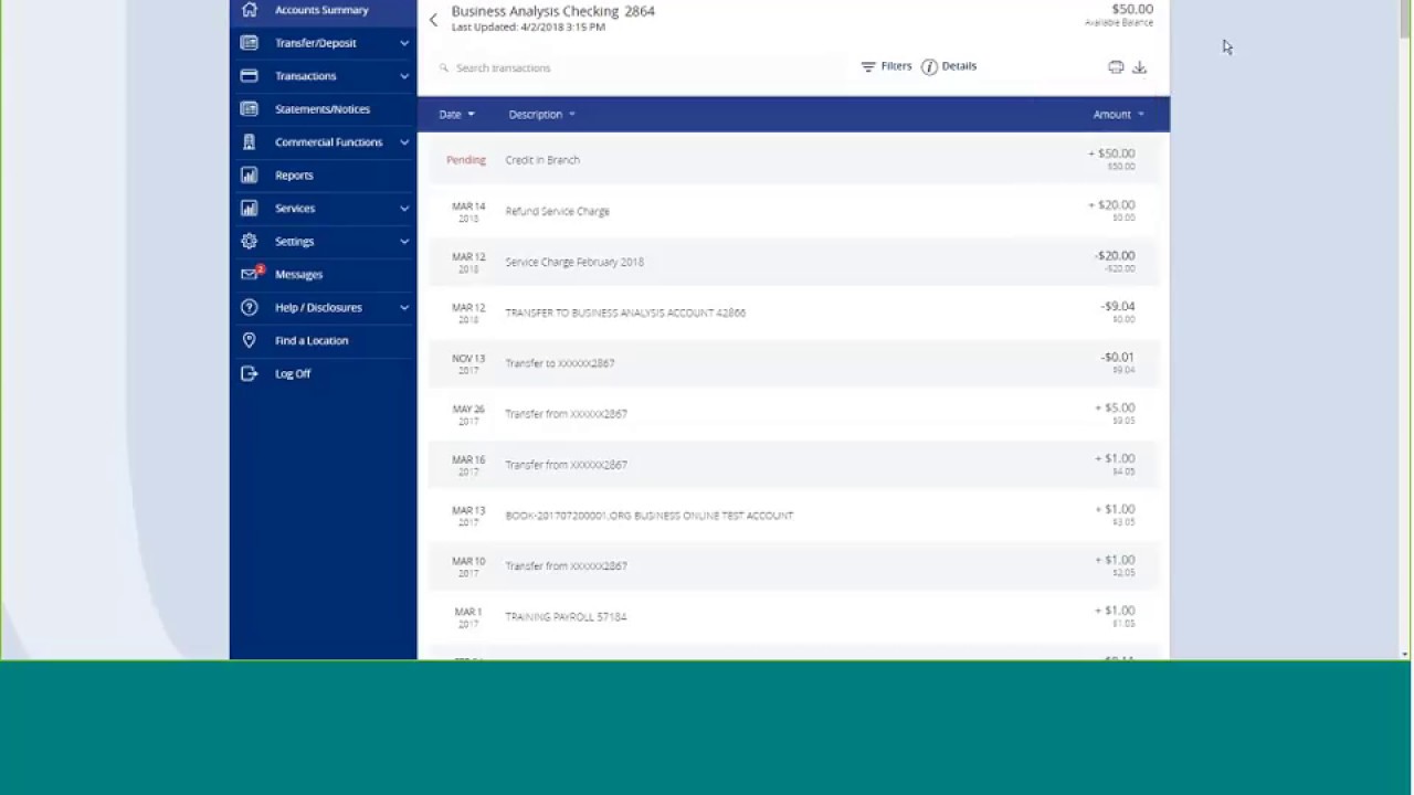 Business Online Banking Basic Functions