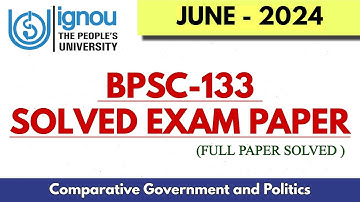 BPSC 133 Solved Question Paper June 2024 | Full Solution & Detailed Explanation