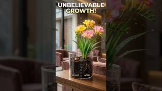 Freesia Flower Growing from Bulb to Bloom 🌼 | Satisfying Timelapse in Transparent Pot #shorts