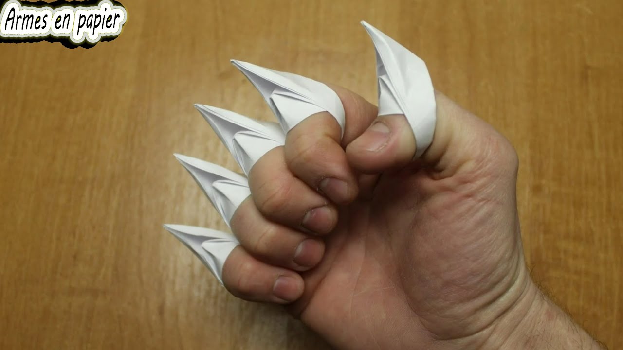 Comment faire des griffes en papier. Griffes en origami. Armes en papier