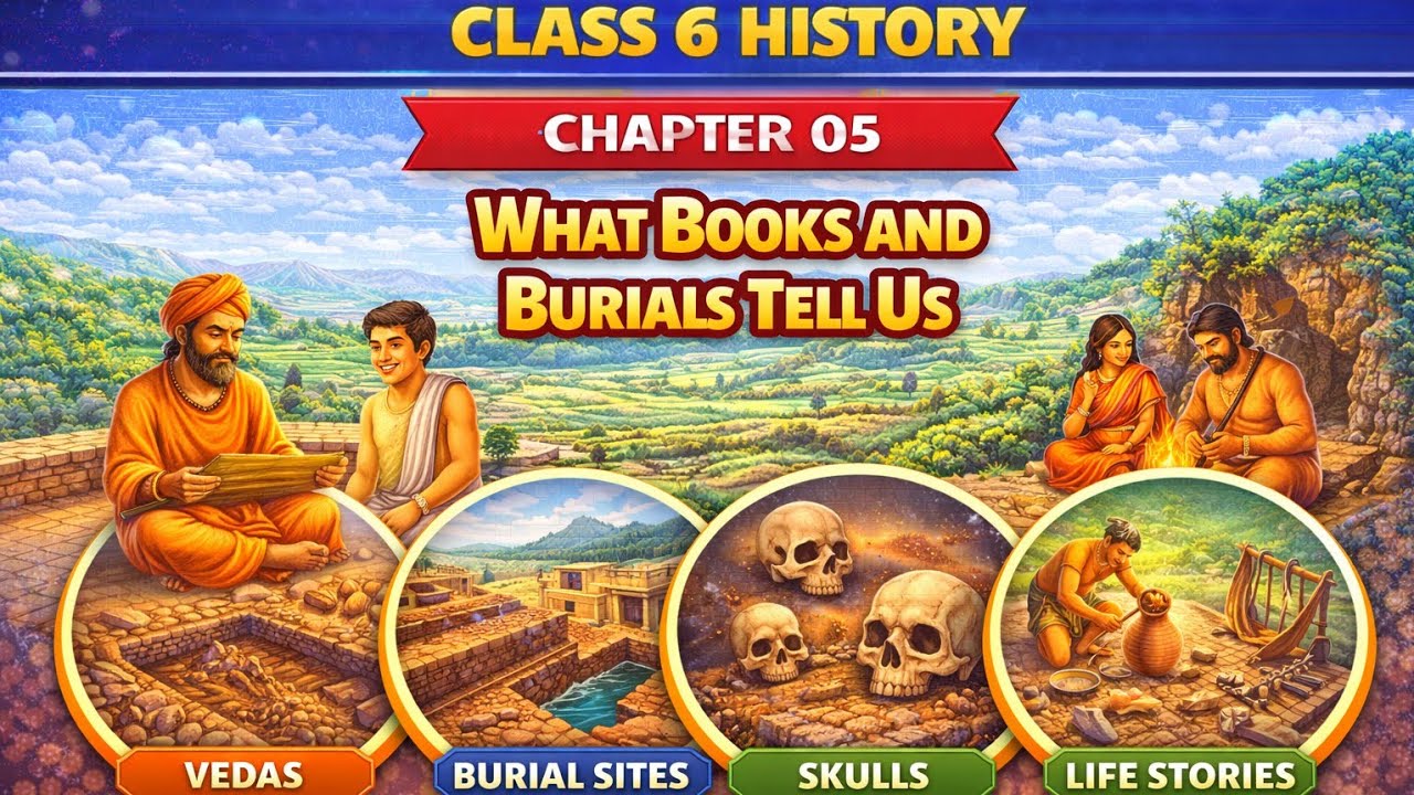 📘 NCERT Class 6 History | Chapter 5 – What Books and Burials Tell Us ⚱️📜