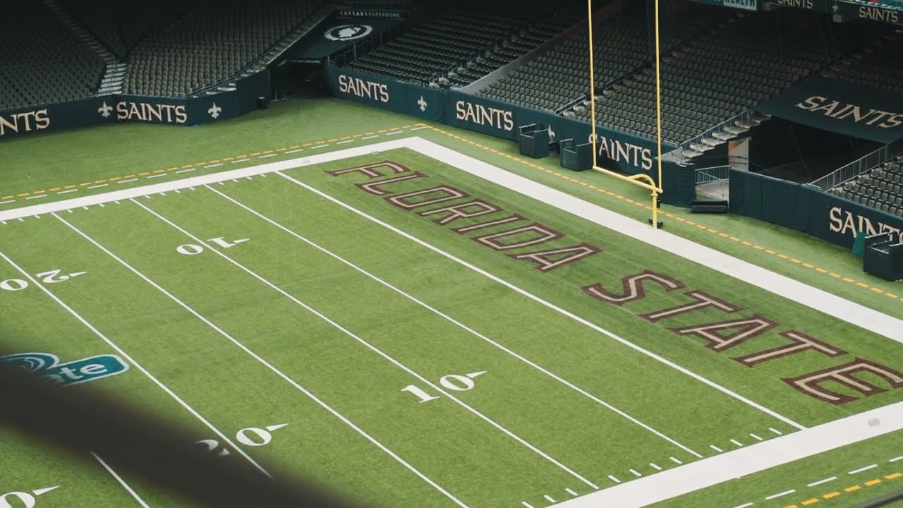 LSU vs Florida State field getting painted for Allstate Louisiana