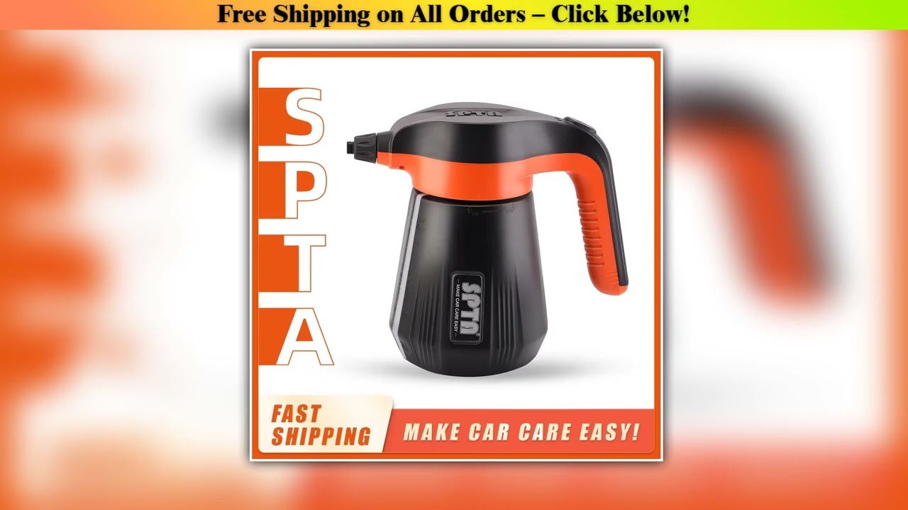 SPTA  2.25L/76 oz Electric Pressurized Soap Sprayer,Pressure Foam Sprayer, Car Foam Sprayer,